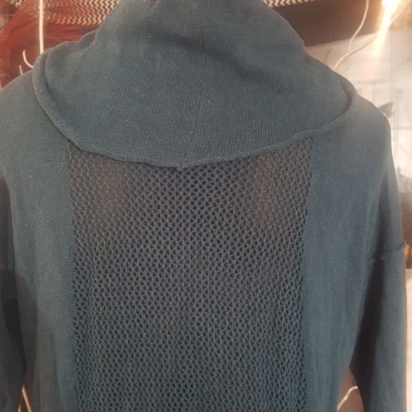 PRANA TEAL GREEN SWEATER WITH NET sz med - Picture 8 of 8